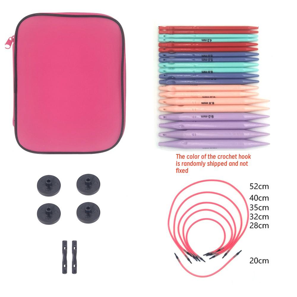33pcs ABS Plastic Removable Knitting Needle Set Interchangeable Circular Crochet Hooks Weaving Knitting Sweaters Woven Tools