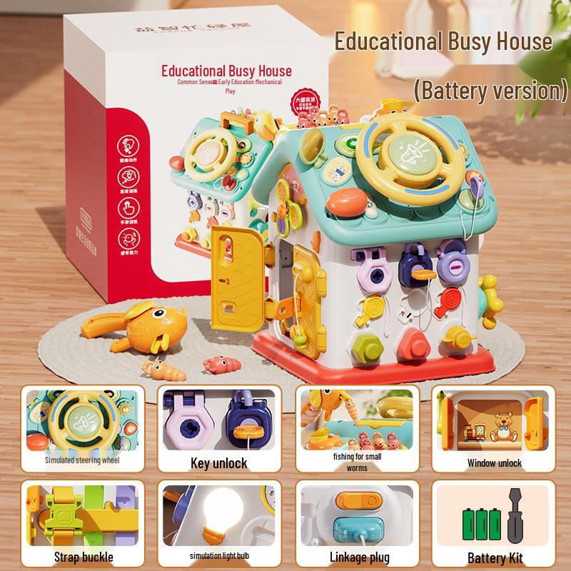 Montessori Busy House Toy: Steering Wheel for 1-2 Year-Olds' Fine Motor Skills