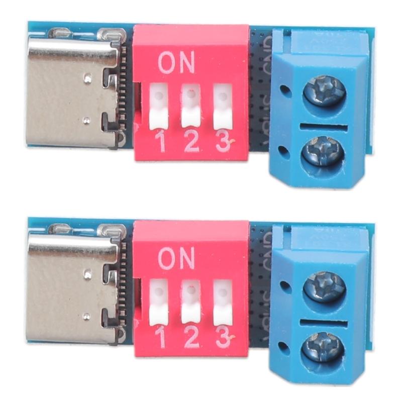 Pack of 2 USB Type C PD Triggers Module SupportsQC/PD Fast Charging with Adjustable Voltages Support 5V-20V Input
