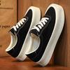 Sneakers da Uomo con Zeppa in Tela Allacciate Basse Suola Spessa Scarpe Casual da Skate