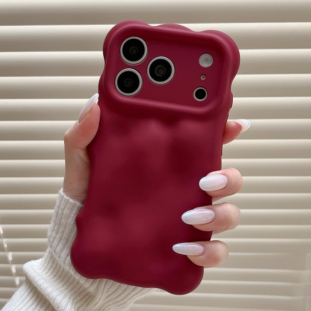 

Matte Solid Color Purple 3D Bubble Pattern Phone Case For iPhone 17 Air 16 15 14 13 Pro Max Soft Shockproof Silicone Back Cover iPhone Air