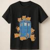 Cute TARDIS Cat Doctor Who Inspired Time Travel Cat Tee Unisex T Shirt Unisex T-Shirt