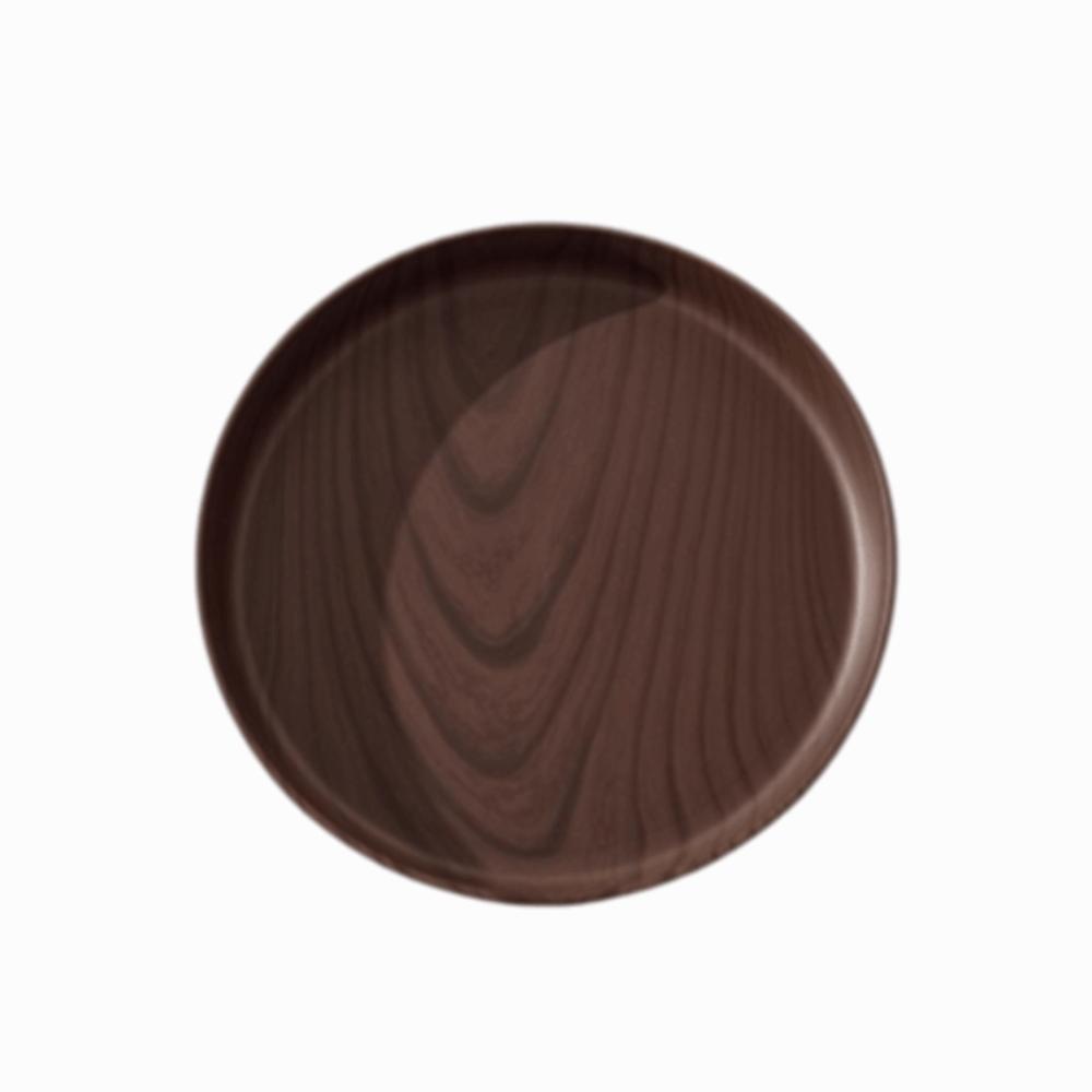 20/26/32/38cm Imitation Wooden Tray Round Shape Food Tray Imitation Wooden Serving Tray  Home Use