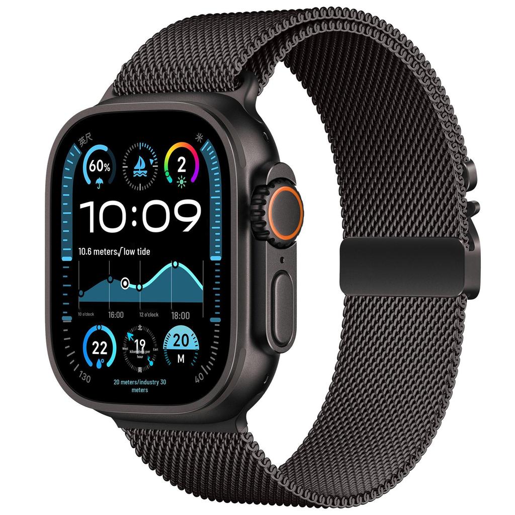 Kompatibel mit Apple Watch 11: Fallschirmschnalle Milanese Edelstahlarmband, Ultra 3 Metallarmband