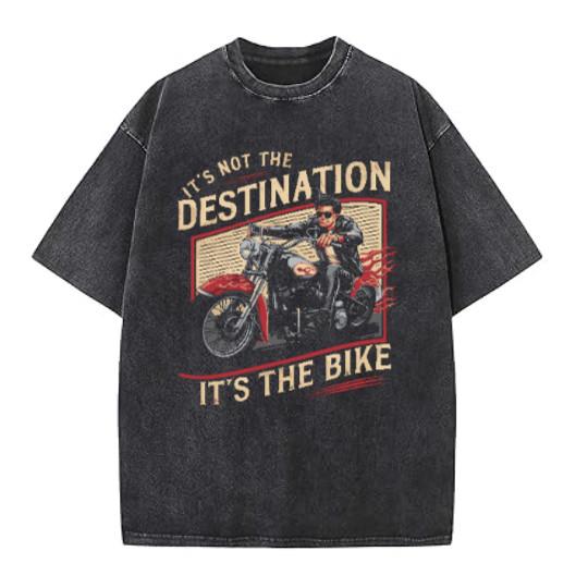Ride Graphics Vintage Washed T-Shirt Oversized Unisex Rider Streetwear 6361-6