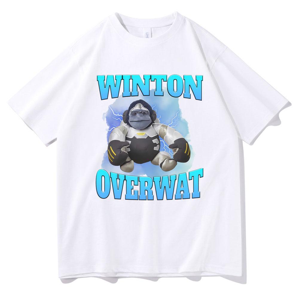 

Winton Overwat Meme Funny Meme Tshirt Men s Summer Tees Men Fashion Oversized Streetwear Male Vintage Casual Loose T-shirt - ... S разноцветный