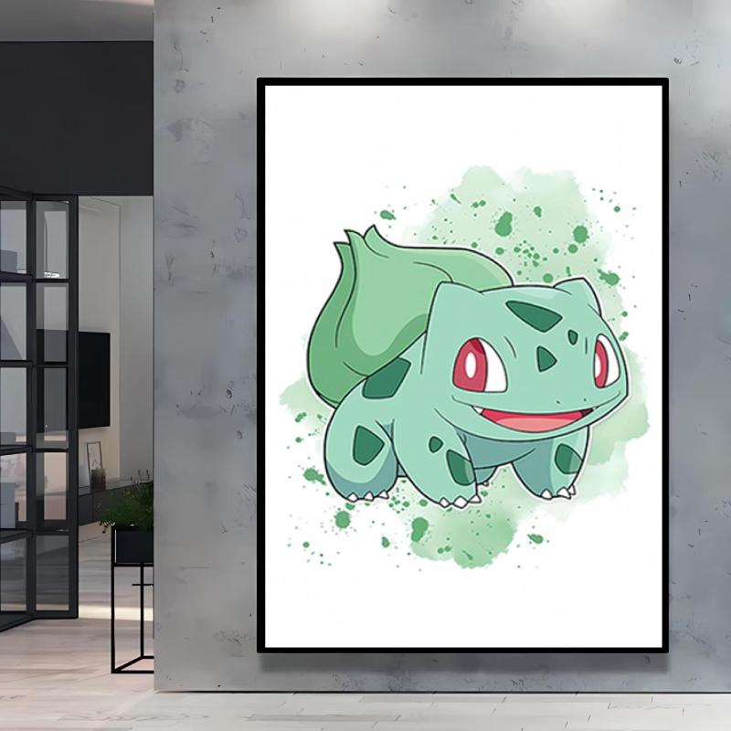 Canvas Art Watercolor Themed Walls Painting Pokemon Snorlax Comics Pictures Modern Home Waterproof Children Room Decor Gifts