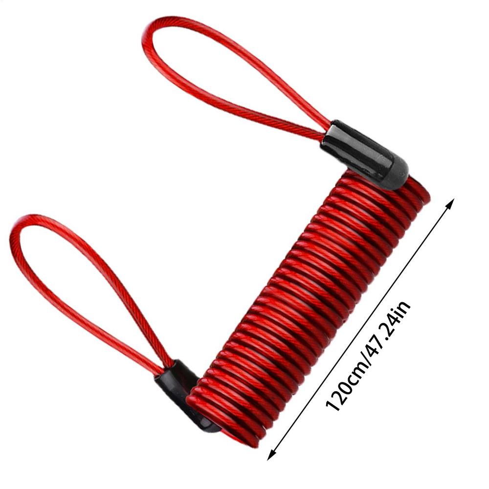 Lock Reminder Cable Disc Lock Cable For Antitheft Protection Security Steel Wire Spring Reminder Rope For Motorbike Helmets Lock