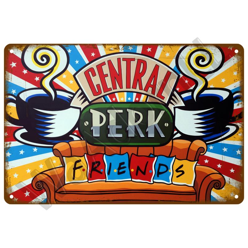 Vintage Blechschild Plakette Metallplatte Wandkunst Poster Metallschild Retro Dekor Kaffee für Küche Bar Café Zimmer Retro Eisenmalerei