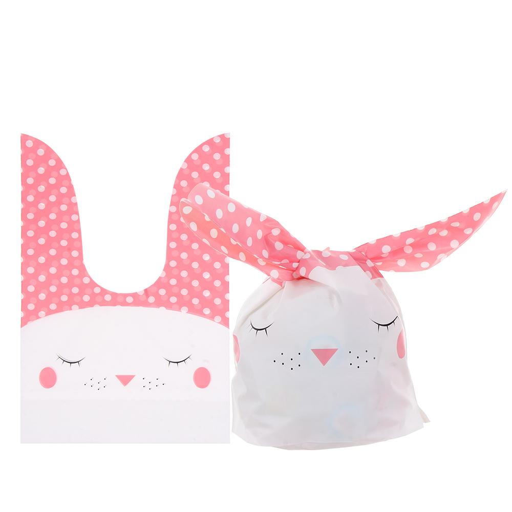 10PCS Snack Decoration Storage Pocket Bunny Ear Biscuit Package Rabbit Cookie Bags Easter Rabbit Candy Bag