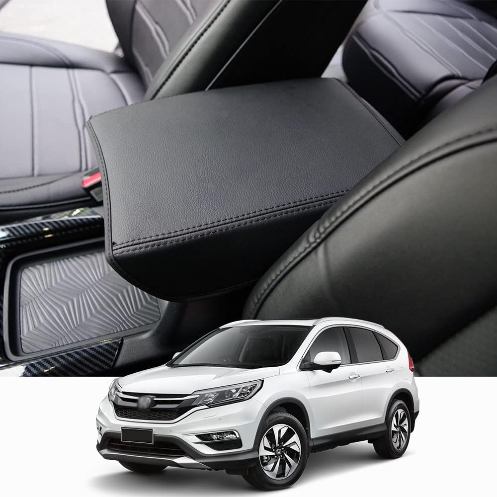 BEERTE Central Console Armrest Box Fit for Honda CRV 2017 2018 2019 2020 2021 2022 Cover Car Armrest Cover Auto Center Console Pad(Black with Black