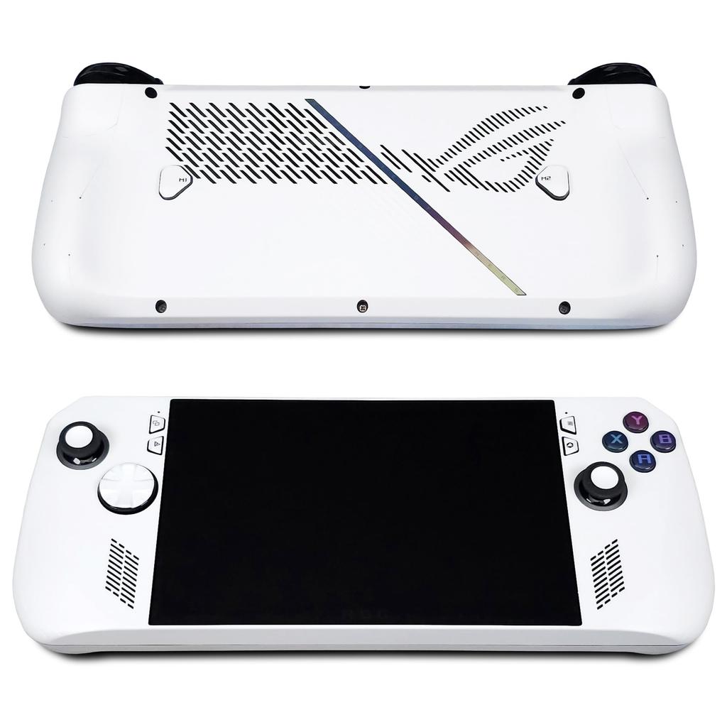 Rog Ally X Matte Skin, White Edition, a full-wrap matte vinyl skin for Rog Ally X (designed by POP SKIN)