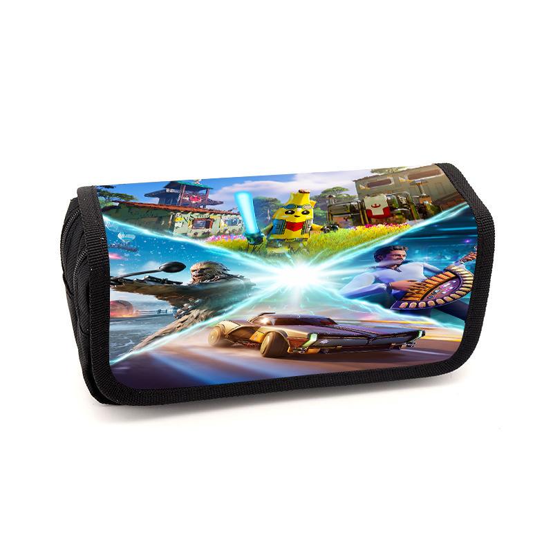 Fortnite Cartoon Lightweight Flip Top Pencil Pouch, Unisex Kids Aged 6-14 Light Portable Student Stationery Storage Case