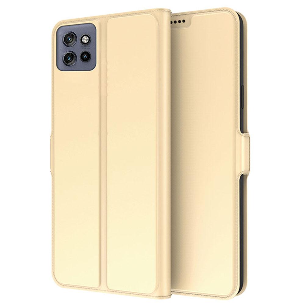 

Для Motorola Edge 50 Neo 5G/Moto S50 5G/Thinkphone 25 5G Чохол Протиударна Внутрішня TPU Оболонка Шкіряний Чохол для Телефону Слот для Карт Gold