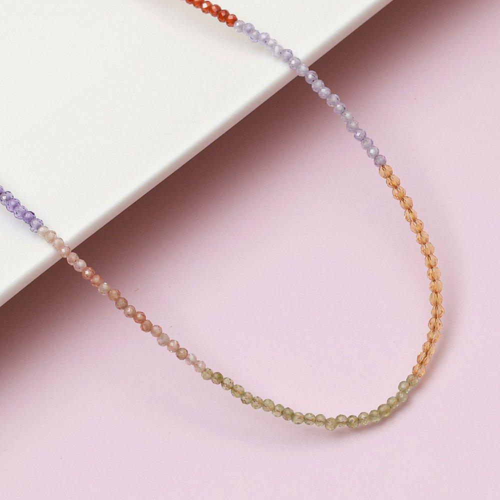 Bizmix Rainbow Crystal Bl255N1122 Women's Choker Bead Necklace