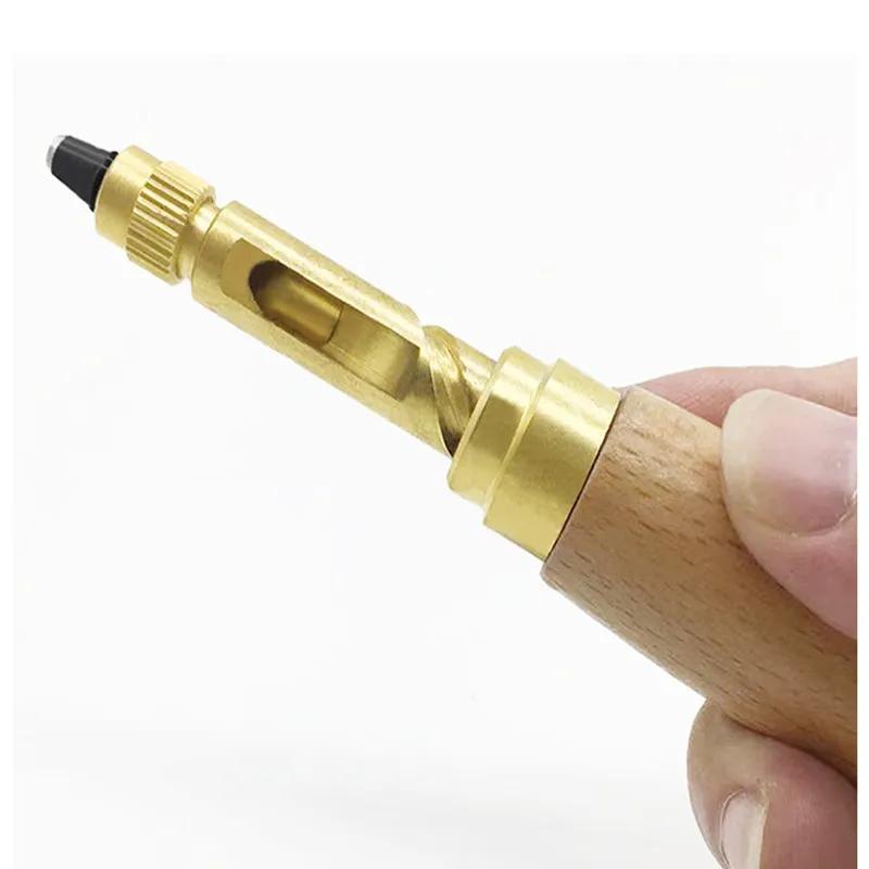 New DIY Leather Punch Rotary Perforator 6-piece Belt Punch Automatic Belt Punch Replaceable Multi-head Belt Perforator