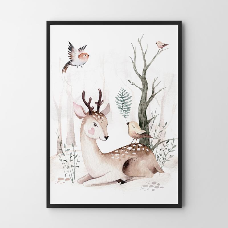 Poster Pictures for Children Deer In the Forest