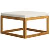 4 Piece Garden Lounge Set with Cream Cushions Solid Acacia Wood