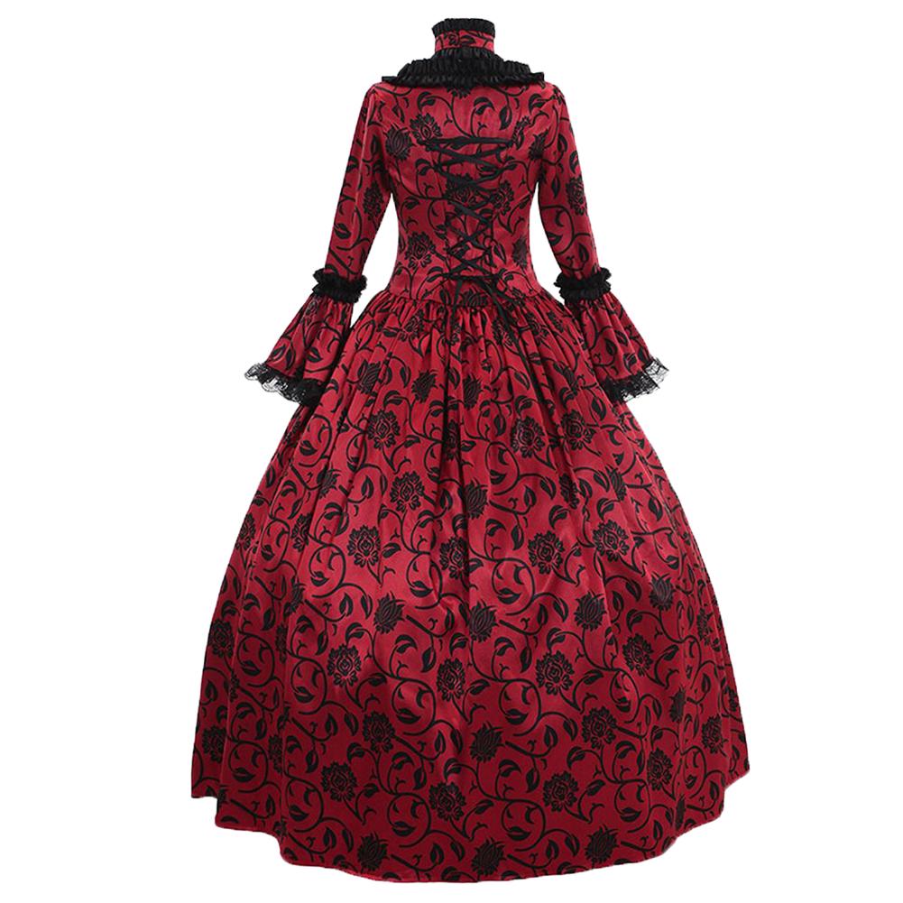 Lily Lady Large Swing Waist Tight Women Ventage Medieval Maxi Dress Cosplay Halloween Costume