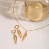 Gold Tone Earrings/Necklace Necklace Stainless Steel Fashion Jewelry for Women Trendy Accessory For Sensitive Skin