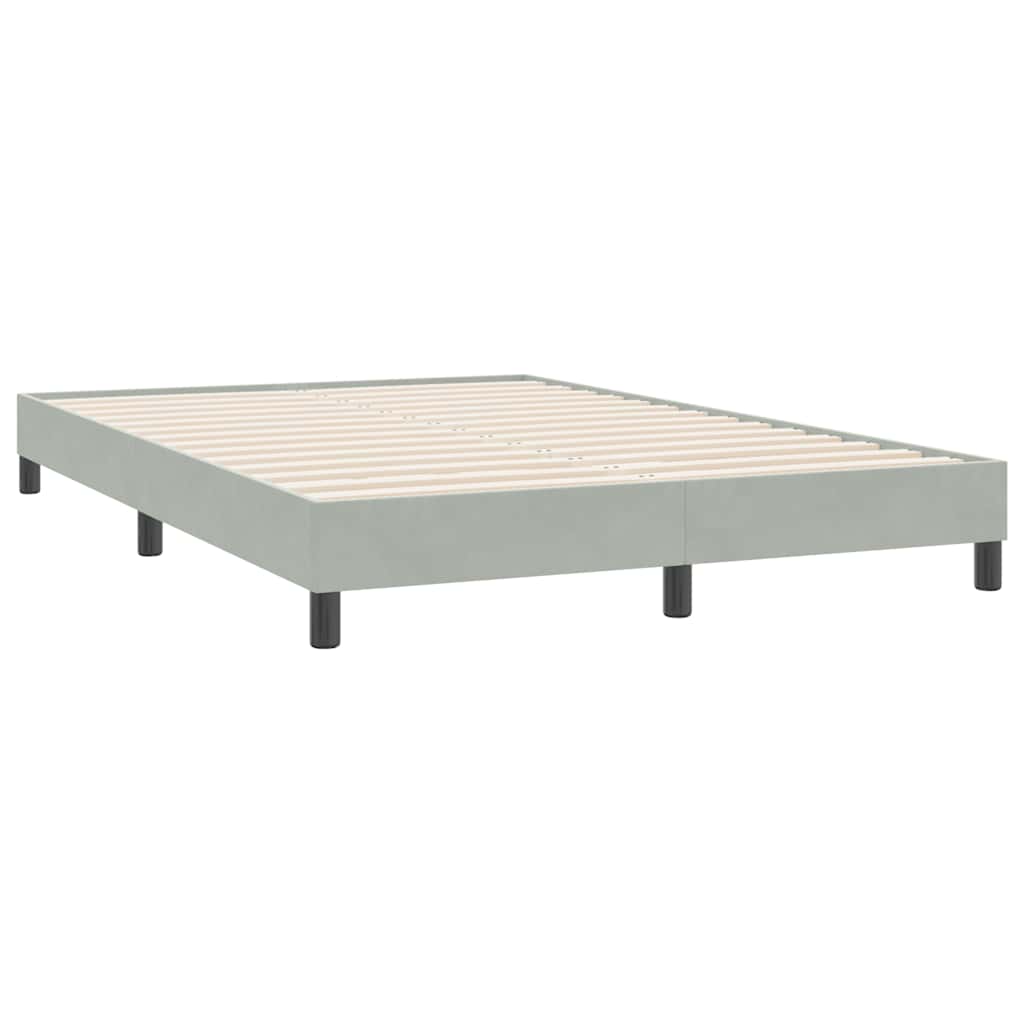 Łóżko Box Spring Bez Materaca Jasnoszary 140X220 Cm Aksamit