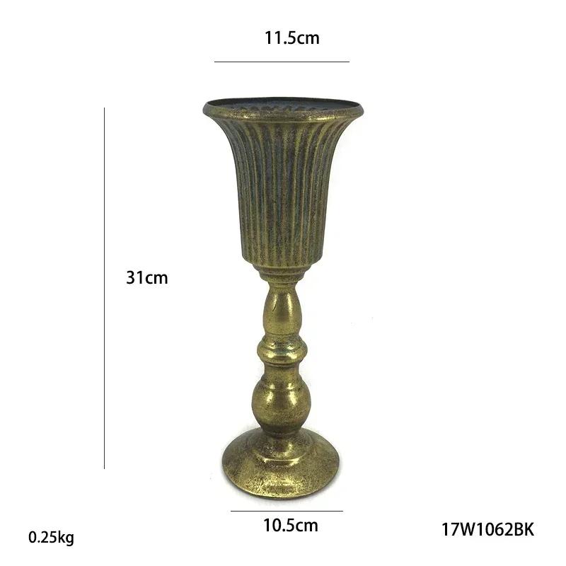 Europejski Styl Żelazny Wazon Hol Wejściowy Kompozycja Kwiatowa Na Biurko w Salonie Dekoracja Klasyczny Ozdoba na Przyjęcie Świąteczne