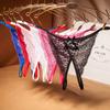 Sexy Lingerie Women's Panties Crotch Opening Transparent G-strings Leopard Print Thongs Solid Bowknot Underwear for Women Lace Pantys