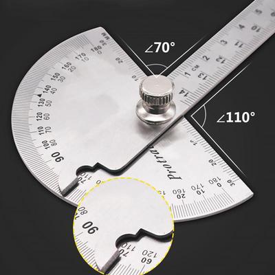 180 Degree Adjustable Protractor Multifunction Roundhead Angle Ruler Mathematics Measuring Tool