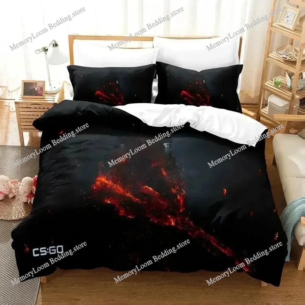 3D Print Fashion Shooting Game Csgo Bedding Set Boys Girls Twin Queen King Size Duvet Cover Pillowcase Bed Boys Adult Bedroom