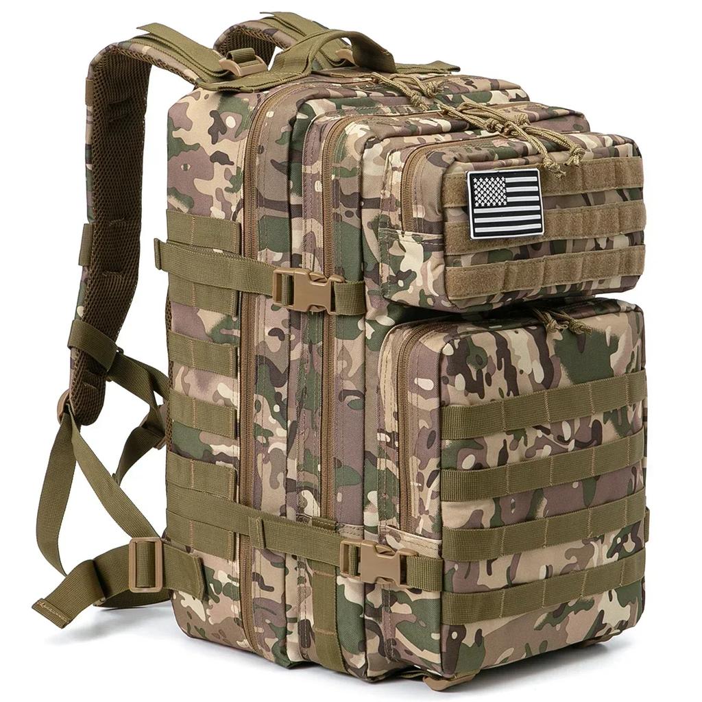 45L Taktischer Fitnessrucksack für Herren Damen Outdoor Training Molle Survival Tasche Wander Rucksack Trekking Camping Rucksack