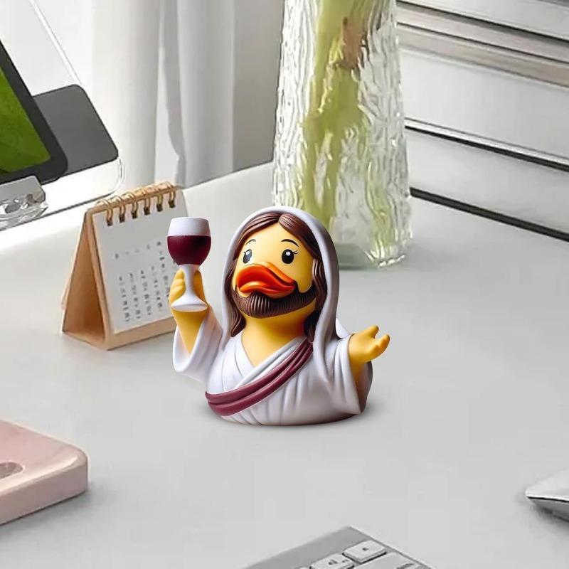 Jesus Duck and Mary Duck StatuesHome Garden Desk Decorations Handicrafts Gifts