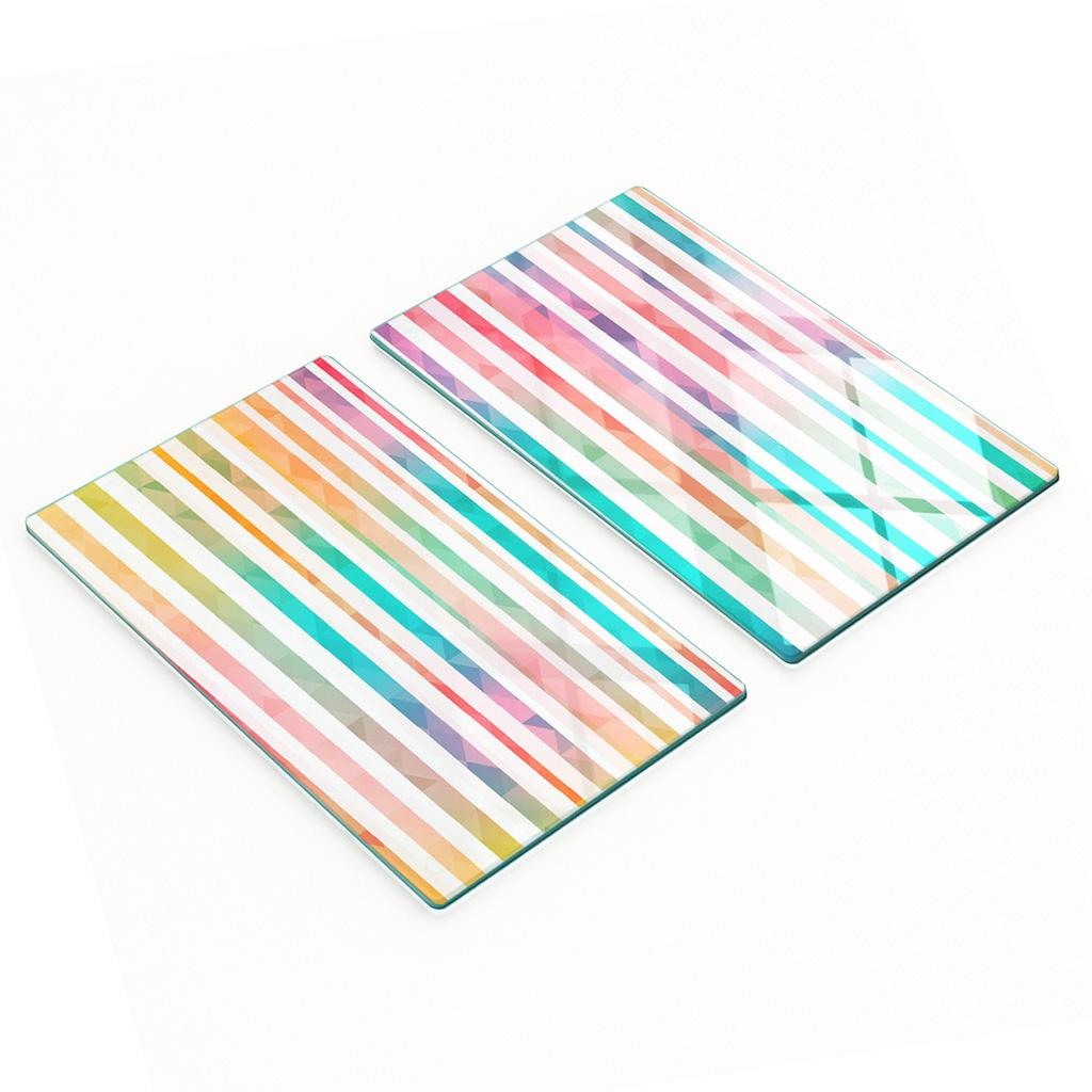 Kitchen Multifunctional Decorative Boards Tempered Glass Rainbow 2x30x52 Cm