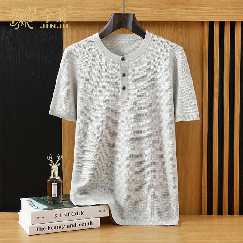 Men s Old Money Style Tencel Linen Henley T-Shirt XL