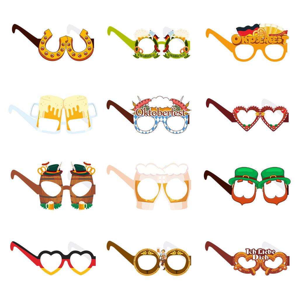 Munich Oktoberfest Dress Up Glasses German Festival Party Supplies Flag Photo Props Set
