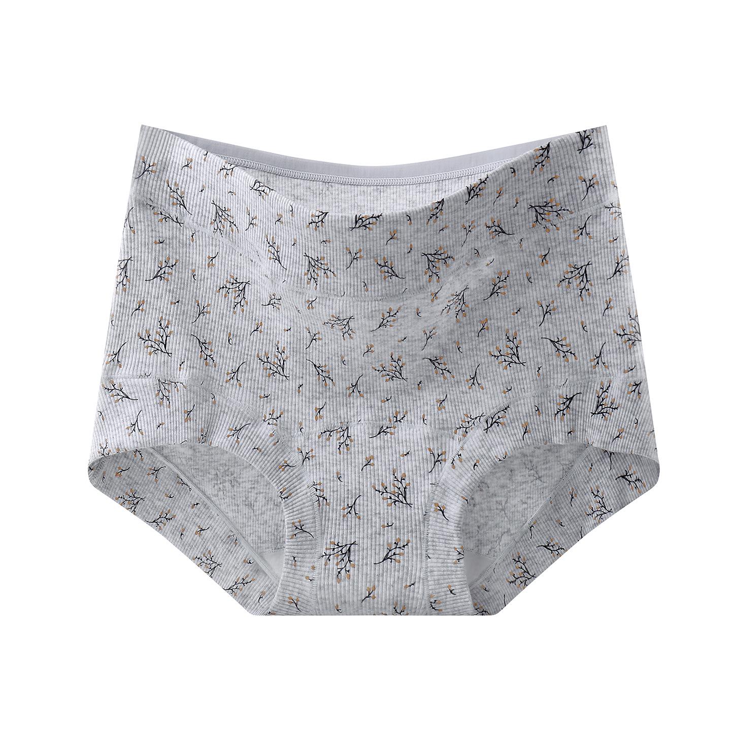 

Pure Cotton Antibacterial Floral Print Women s Hipster Panties, Extended Crotch, Mid-High Waist, No Wedgie, A-Class Quality XXL (70-80 kg) серебряный серый