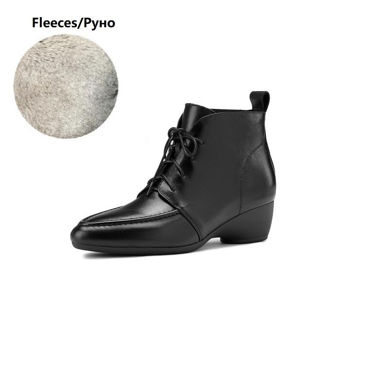 

Fashion NEW Autumn/Winter Women Boots Pointed Toe Wedges Shoes Genuine Leather Shoes for Women Lace-up Ankle Boots Handmade Modern Boots 40