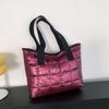 Underarm Down Cotton Tote Bag Soft Puffy Bag Trendy Cotton-padded Handbag  Girls
