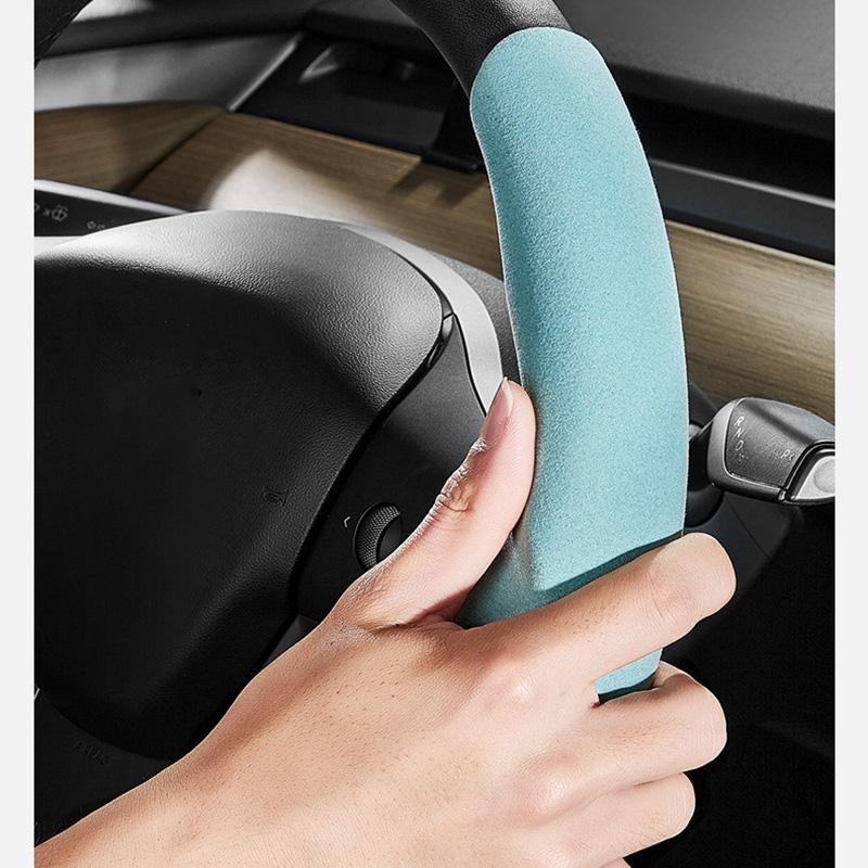 Universal Suede Steering Wheel Cover Auto Interior Non-Slip Wheel Protector Cover for Tesla Model 3 Y Car Decoration Accessories