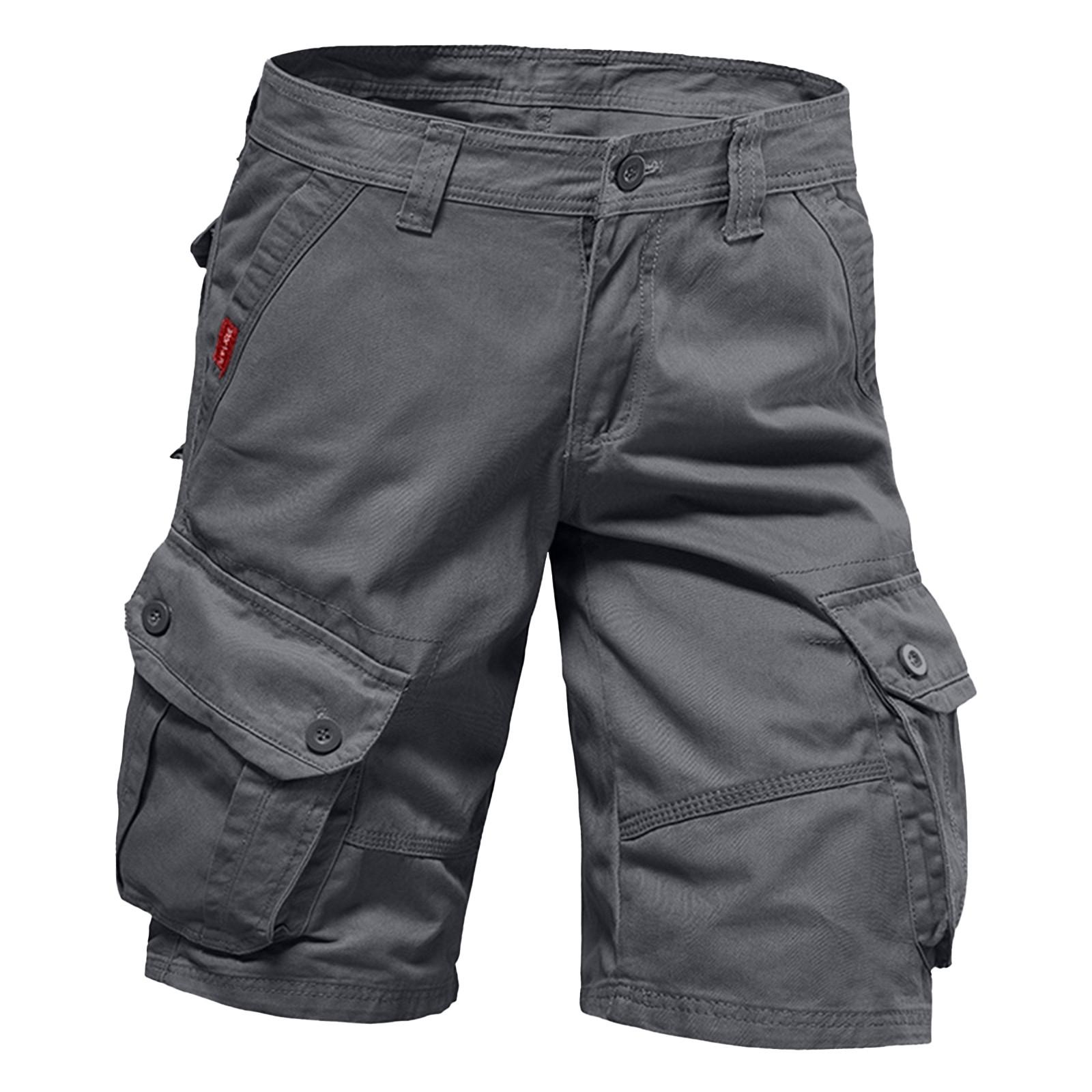 

Мужские летние шорты-карго с несколькими карманами. Мужские повседневные модные однотонные свободные шорты-карго. 32