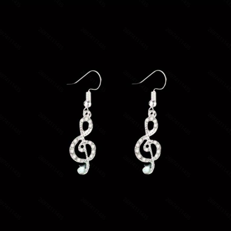 

Elegant Crystal Asymmetric Note Earrings for Women - Popular Fashion Jewelry