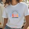 Peace Love Happiness Cotton T Shirt Hippie Camping Perfect Nature Lover Vintage Fashion Top For Everyday Wear