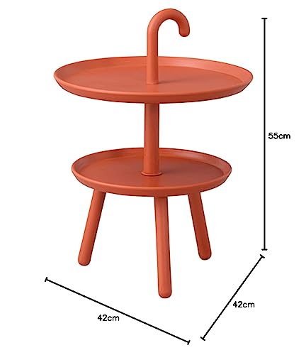 AZUMAYA Kuka Side Table, PT-88OR, 42cm Wide, Orange, 42cm Deep X 55cm High