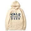 Yale University School Uniform for Autumn and Winter  Classic Solid Color Hoodie Daily Casual Fashion Long Sleeve Warm Hoodie