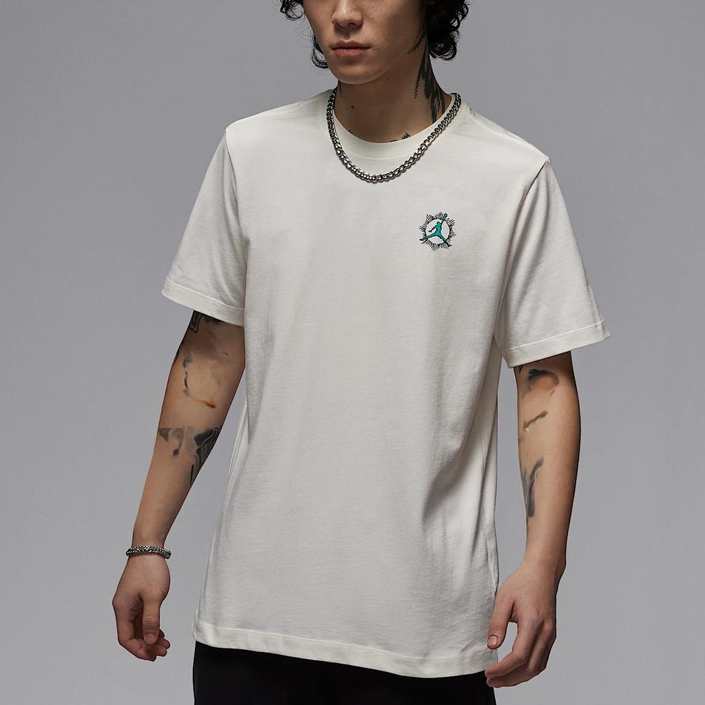 Jordan M J SS25 GFX Prep Crew Neck Fashion Versatile Short Sleeve T-Shirt Men Tops White IB7529133