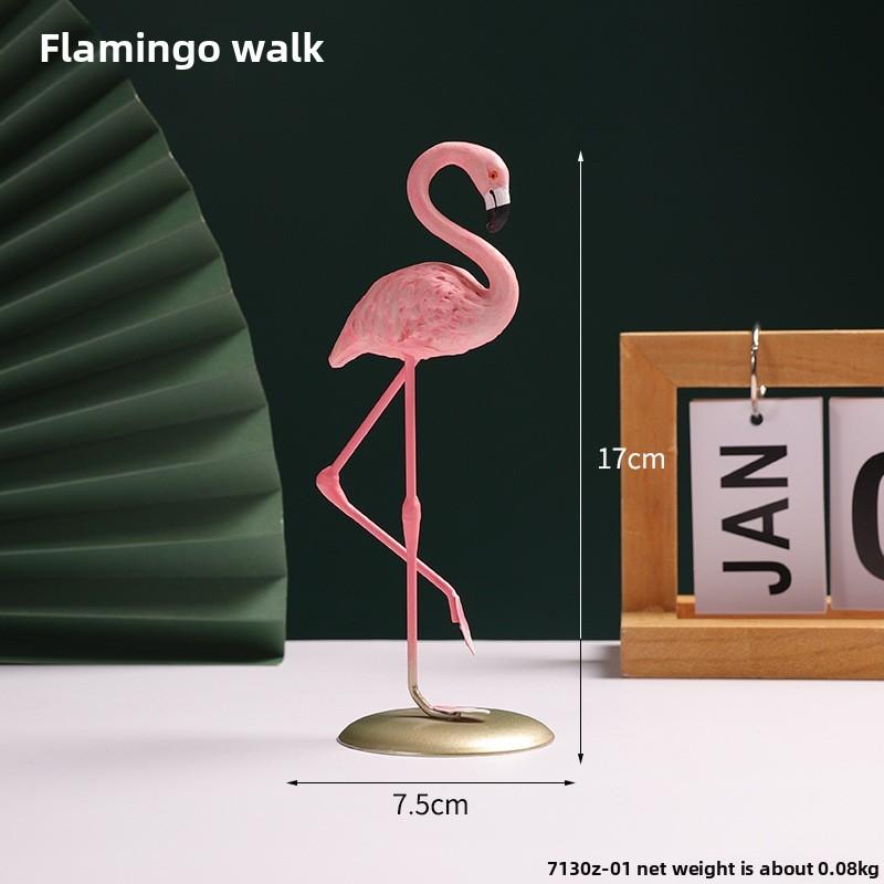 Resin Art Flamingo Sculpture For Home Office Desk Decoration Gift For Colleagues
