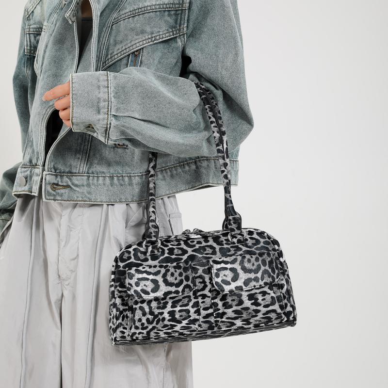 

Женские сумки из искусственной кожи, леопардовые сумки через плечо, повседневные женские сумки с двойным карманом, высококачественные сумки под мышками, женская мода