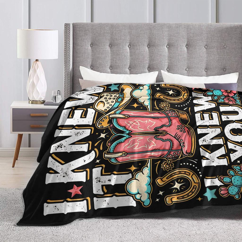 Cowgirl Girl I Knew It I Knew You Knitted Blankets TS5 Fuzzy Throw Blanket Summer Air Conditioning Printed Lightweight Bedsprea,