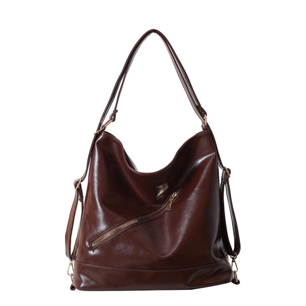 

Retro Student Tote Bag Large Capacity Shopping Handbag Fashionable Women s Shoulder Bag Work Bag кофейный