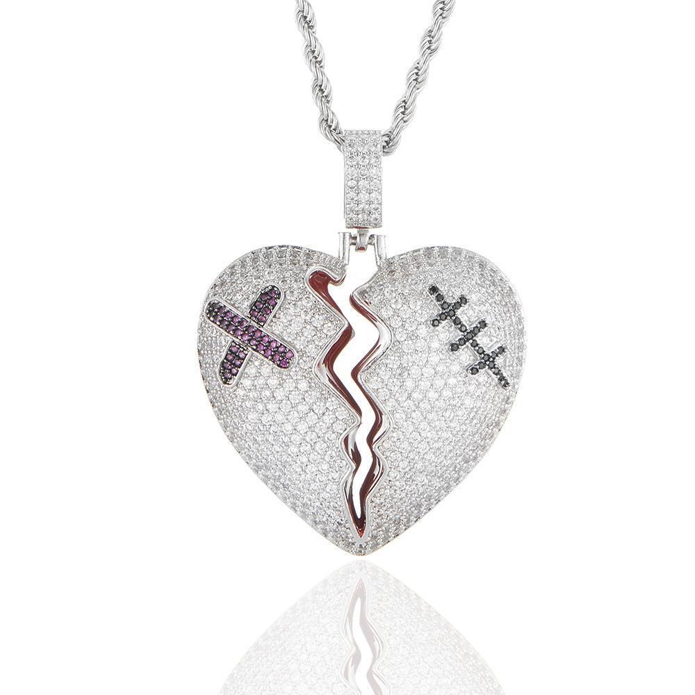 Trendy Zircon Butterfly Hip Hop Pendant Necklace for Couples