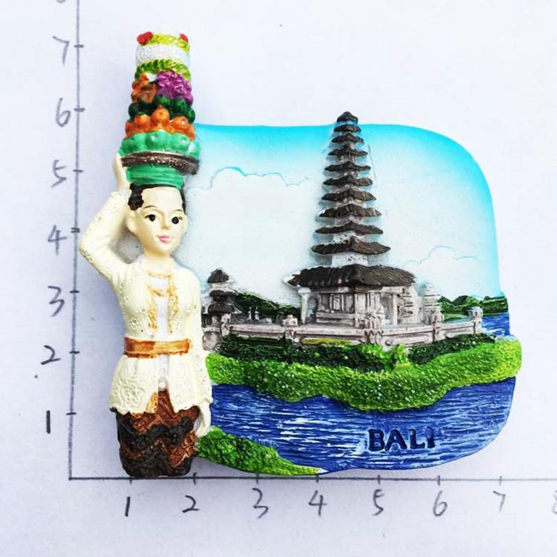 Indonesia Country Fridge Magnets Souvenir Bali Magnetic Stickers Decorative Refrigerator Magnets Creative Resin Handicrafts